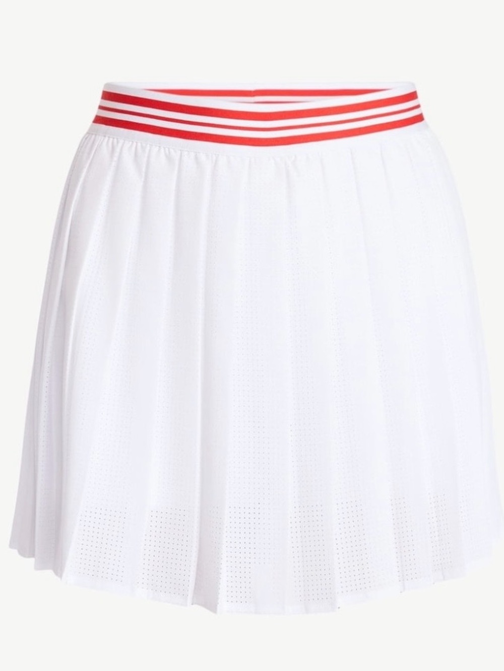 AVIA White Pleated Circle Skort with Red Striped Waistband